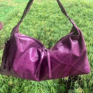 Hobo International purple genuine leather shoulder hobo bag